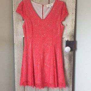 Coral Lace Dress size Large